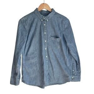 Gap Tailored Shirt Blue Chambray Button Down Shirt Casual Medium Western Classic